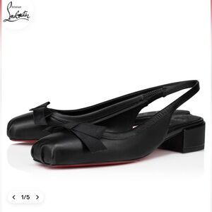 Black Christian Louboutin sling backs ballet shoes new with tags red bottoms